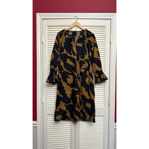Who What Wear Printed Balloon Sleeve Midi Length Dress Size M - Picture 1 of 4